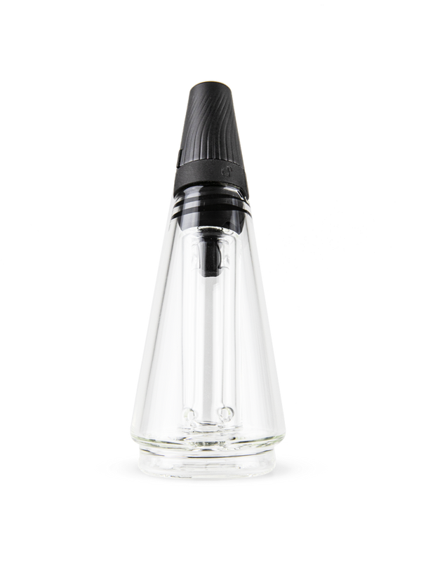 This is the Clear Peak Pro Travel Glass by Puffco available at Ritual Colorado. A convenient on-the-go glass top for your eRig that features a screw on cap so your water won't leak while traveling.