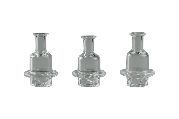 This is the Turbine carb cap from Ritual Glass available at Ritual. It features six swirling air holes for auto-spinning action inside your bucket-style banger. A great dab upgrade for maximum airflow and efficient vaporization.
