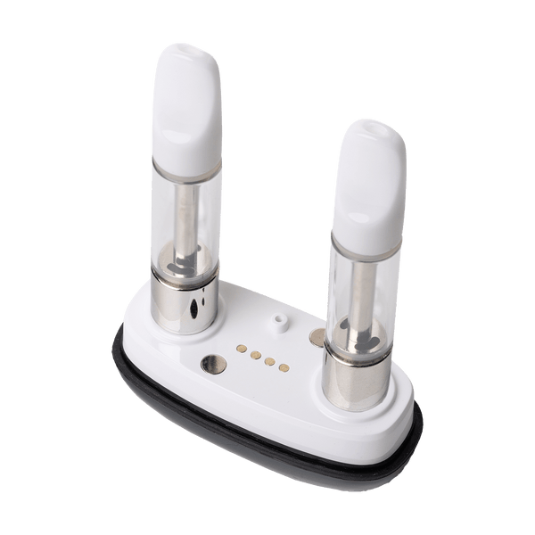 This is the Veil Bar Duo dual 510 cartridge battery from Cartisan available at Ritual Colorado. Featuring an included water pipe adapter and compatibility with two carts at a time this is a serious 510 battery!