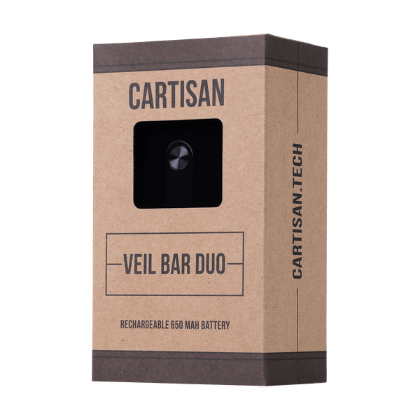 This is the Obsidian Veil Bar Duo dual 510 cartridge battery from Cartisan available at Ritual Colorado. Featuring an included water pipe adapter and compatibility with two carts at a time this is a serious 510 battery!
