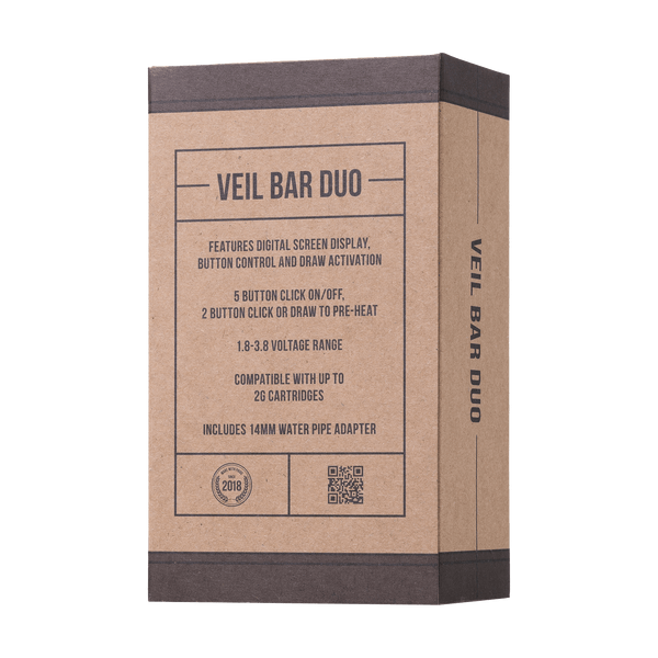 This is the Veil Bar Duo dual 510 cartridge battery from Cartisan available at Ritual Colorado. Featuring an included water pipe adapter and compatibility with two carts at a time this is a serious 510 battery!