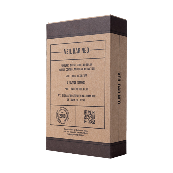 This is the Veil Bar Neo 510 Thread Battery from Cartisan available at Ritual Colorado. A discrete 510 battery option with a subtle built-in screen offering sneaky cart hits.