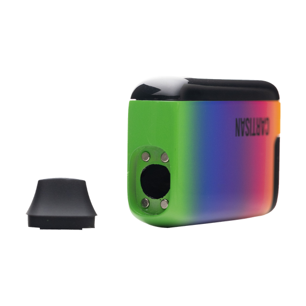 This is the Veil Bar Pro Evo 510 Battery from Cartisan available at Ritual Colorado. A top of the line battery with included atomizer and colorful display for all your cartridge sessions.