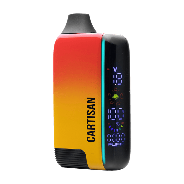 This is the Blaze Veil Bar Pro Evo 510 Battery from Cartisan available at Ritual Colorado. A top of the line battery with included atomizer and colorful display for all your cartridge sessions.