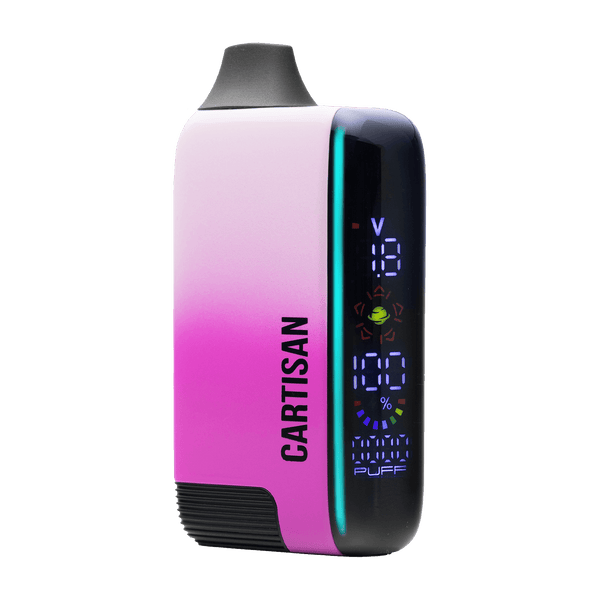 This is the Rose Veil Bar Pro Evo 510 Battery from Cartisan available at Ritual Colorado. A top of the line battery with included atomizer and colorful display for all your cartridge sessions.