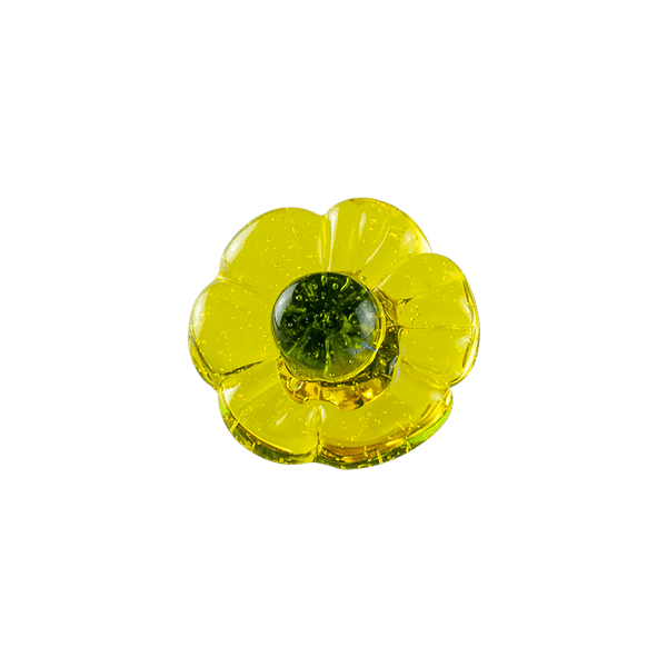 These are glass flower pins from Technicolor Tonys available at Ritual Colorado. The beautiful floral shapes feature a pin and closure on the back so you can easily pop them on your hat or other favorite place to display glass art.