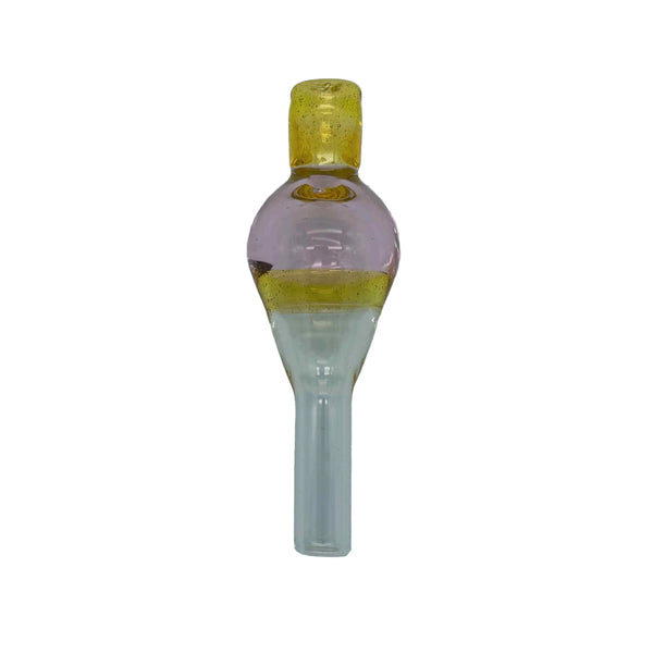 This is the Yellow & Pink High Ariflow (10mm) Dart Whip Mouthpieces by Biting Glass available at Ritual Colorado. These sleek mouthpieces securely fit into your 3/8" inner diameter tubing and provide a refined experience.