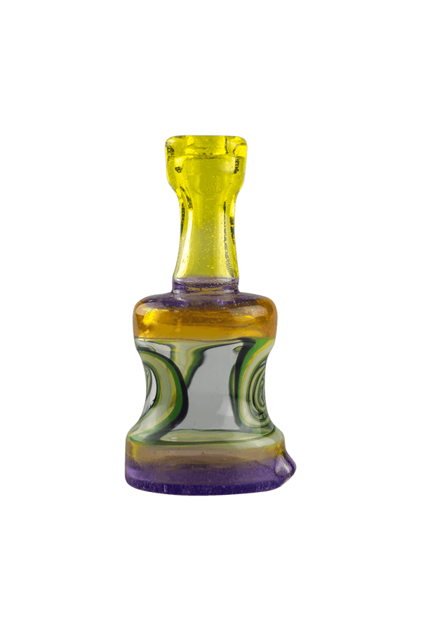 This is the Wig Wag Puffco Peak Dry Top from Technicolor Tonys available at Ritual Colorado. Featuring a multi-color swirling base accented by a bright colored mouthpiece these are a great locally made upgrade to your eRig.