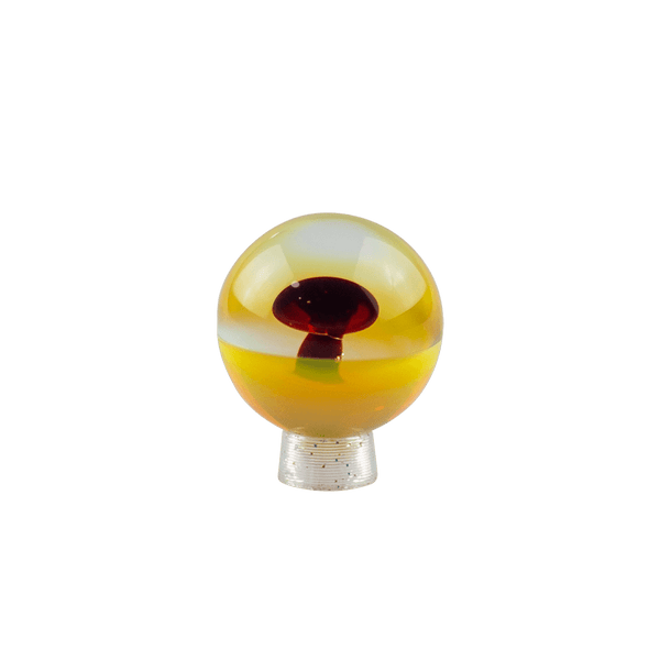 This is a set of Colorful Mushroom Marbles by Biting Glass available at Ritual Colorado. Featuring a vibrant mushroom with complementary color backing and fully handmade from borosilicate glass.