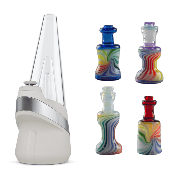 This is the Cloud New Peak + Heady Top Bundle available at Ritual Colorado. Pairing a Puffco New Peak with locally made heady glass top by Technicolor Tony for a stylish and portable dab setup.