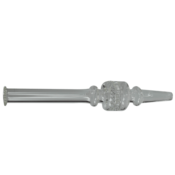 This is the glass dab straw by Ritual. Featuring a percolated center, this piece provides great airflow and ensures you won't inhale any leftover/stray concentrate. A convenient on-the-go nectar collector for easy portable dab hits.