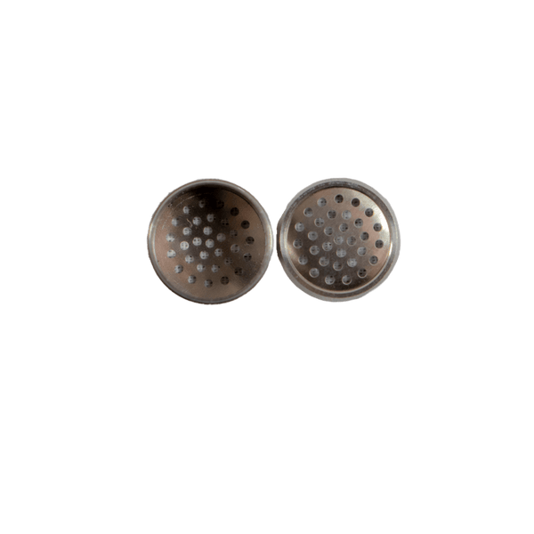 These are stainless steel dosing caps that work with Storz & Bickel vaporizers (Mighty+ Crafty+. Venty) and are available at Ritual Colorado. These dosing caps help keep your vaporizers oven clean for longer and also offer easy bowl swapping and reloading on the go.
