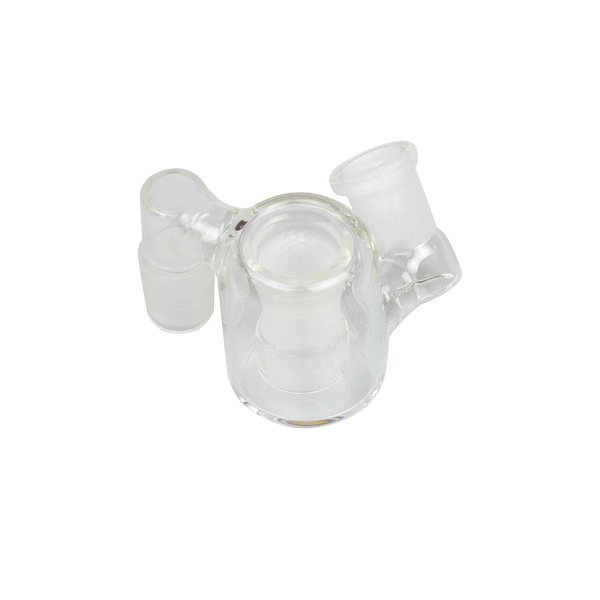 This is the mini carbed catcher from QaromaShop available at Ritual. It features a drop-down ash catcher with a 14mm carb for easy cleaning. The combination of an ash catcher and carb eliminate multiple glass acessories and gives you a convenient setup.