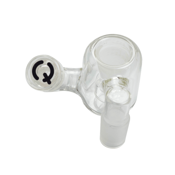 This is the mini carbed catcher from QaromaShop available at Ritual. It features a drop-down ash catcher with a 14mm carb for easy cleaning. The combination of an ash catcher and carb eliminate multiple glass acessories and gives you a convenient setup.