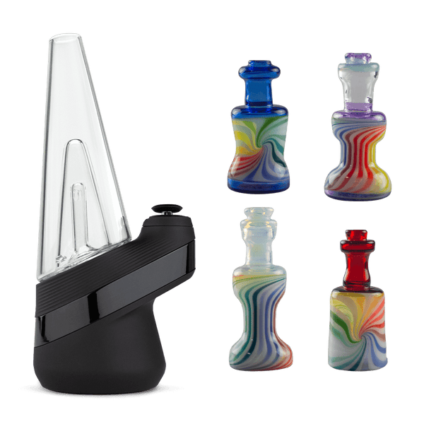 This is the Onyx New Peak + Heady Top Bundle available at Ritual Colorado. Pairing a Puffco New Peak with locally made heady glass top by Technicolor Tony for a stylish and portable dab setup.