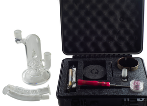 This is the Qaroma XL GO Kit + Qarisma Bundle Discount available at Ritual Colorado. It features the Qaroma XL ball vape which utilizes a massive quartz housing on a 30mm heater coil for powerful dry herb extraction. The Qarisma glass bong was designed by QaromaShop specifically for ball vaporizers and features massive airflow and a sturdy base. Check out all the bundle discounts available at Ritual Colorado.