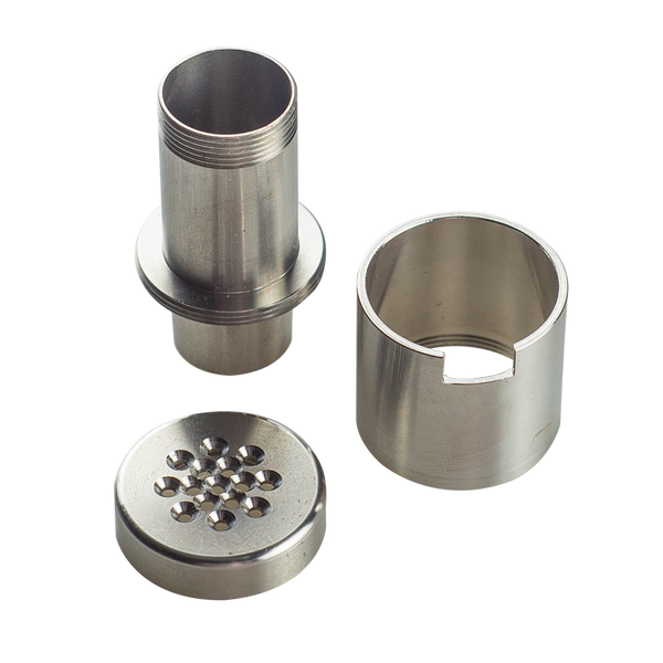 This is the Staroma 3.0 stainless steel housing from QaromaShop available at Ritual Colorado. It utilizes a stretched 20mm heater coil for super efficient ball vape performance. Check out all of QaromaShop's housing materials and sizes at Ritual Colorado.