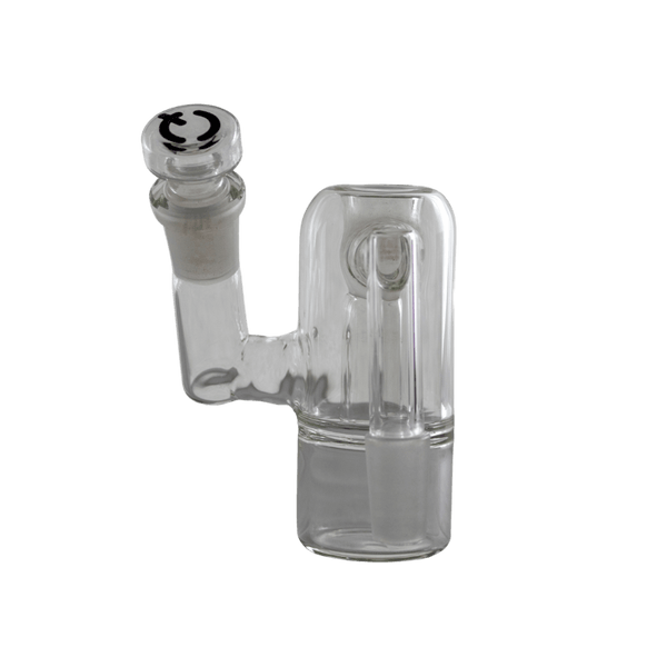 This is the carbed catcher from QaromaShop available at Ritual. It features a drop-down ash catcher with a 14mm carb for easy cleaning. The combination of an ash catcher and carb eliminate multiple glass acessories and gives you a convenient setup.