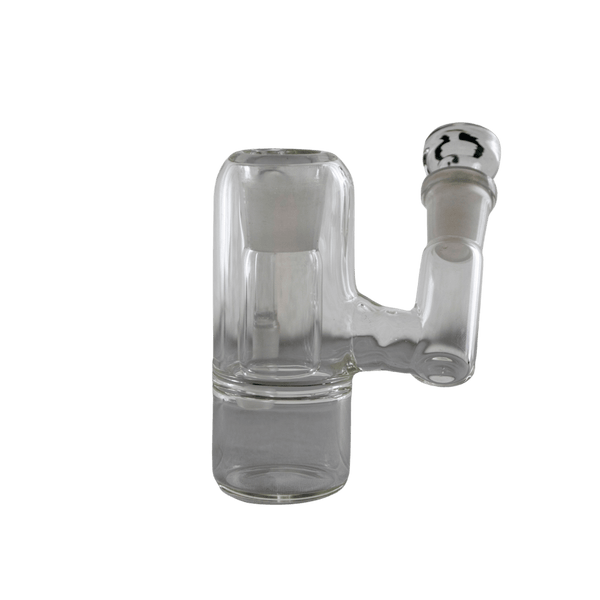 This is the carbed catcher from QaromaShop available at Ritual. It features a drop-down ash catcher with a 14mm carb for easy cleaning. The combination of an ash catcher and carb eliminate multiple glass acessories and gives you a convenient setup.