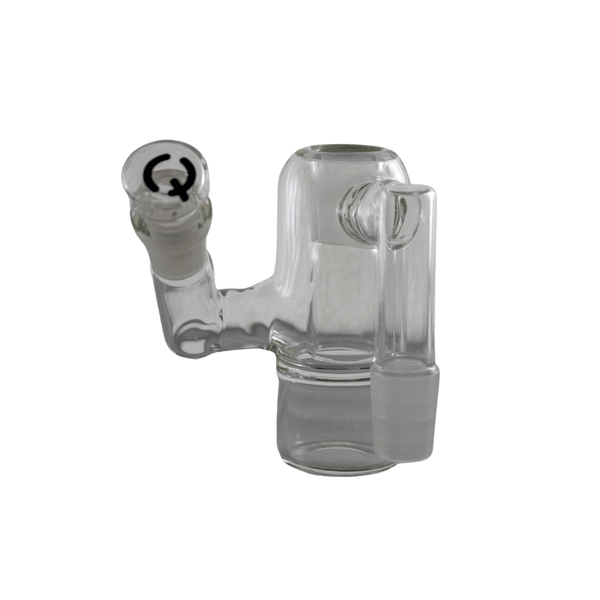 This is the carbed catcher from QaromaShop available at Ritual. It features a drop-down ash catcher with a 14mm carb for easy cleaning. The combination of an ash catcher and carb eliminate multiple glass acessories and gives you a convenient setup.
