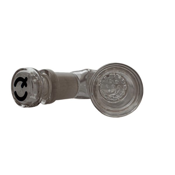 This is the pass-through glass bowl from Qaromashop available at Ritual. A convenient dual-purpose accessory including a 14mm pass-through adapter and injector adapter bowl. Available with or without a glass screen and in 14mm and 19mm connections this is a great ball vaporizer accessory.