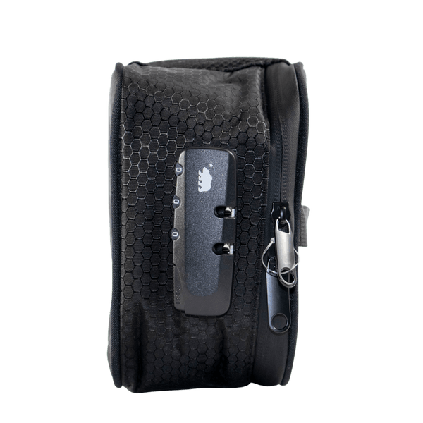 This is a portable black carrying case from Cali Bags. Featuring built in storage and dividers as well as a locking enclosure this is the perfect way to transport your stash discretely.
