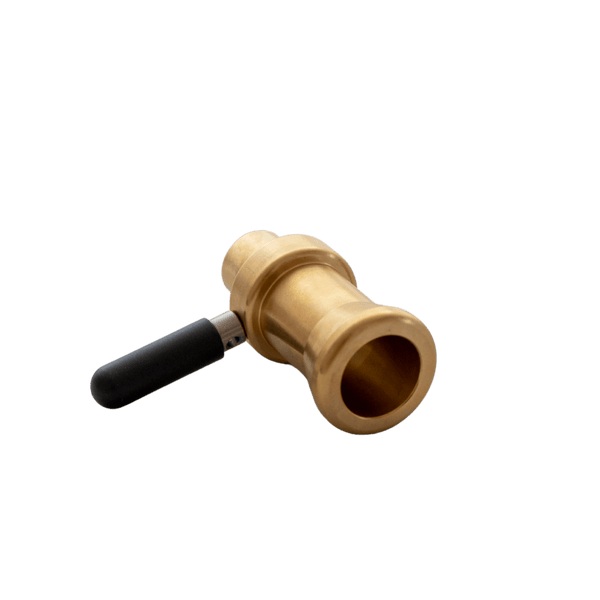This is the Adapter Brass Bowl from QaromaShop available at Ritual. Each bowl comes with a silicone handle and holds 17mm screens. Compatible with all regular size housings this pure brass bowl delivers powerful heat-soaking for getting the best from your ball vaporizer.