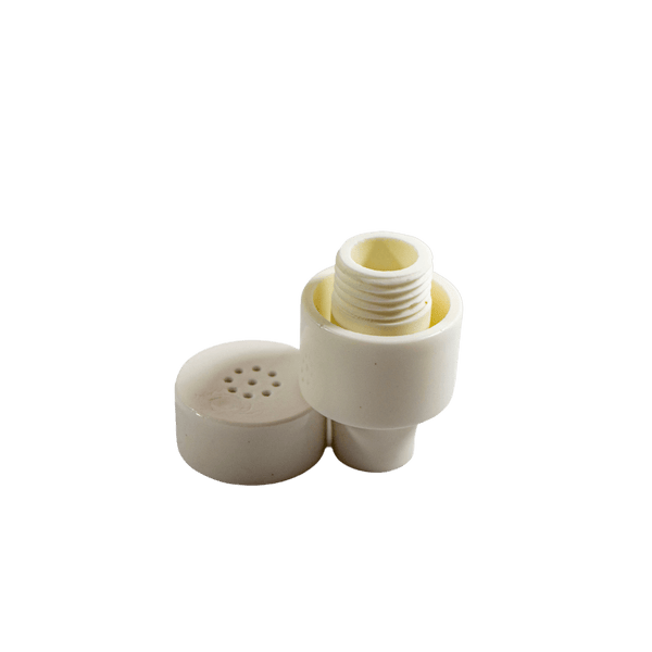 This is the Ceroma ceramic housing from QaromaShop available at Ritual. It screws over a 20mm heater coil and fills with 3mm aroma ruby pearls for flavorful and powerful dry herb vaporization. A unique ball vaporizer made from ceramic.