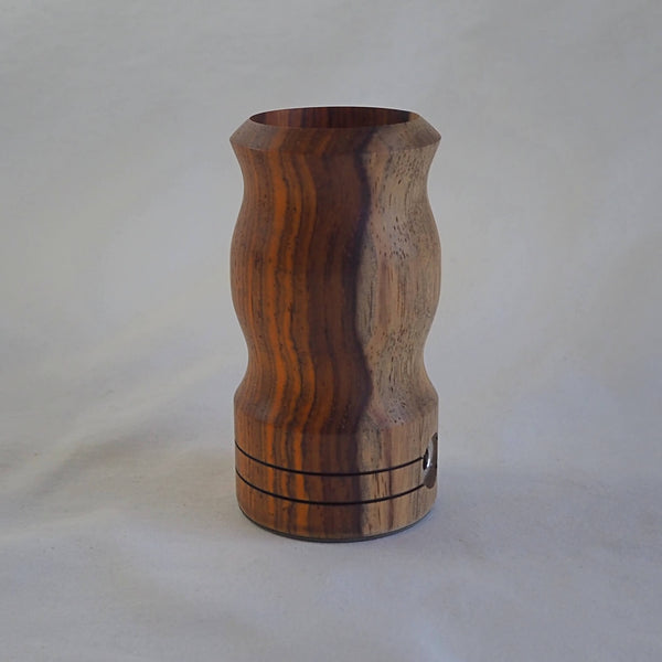 This is Ed's TnT Special Edition WoodScents AromaLog in Cocobolo wood available at Ritual. Shown from the side to show the beautiful natural wood grain.