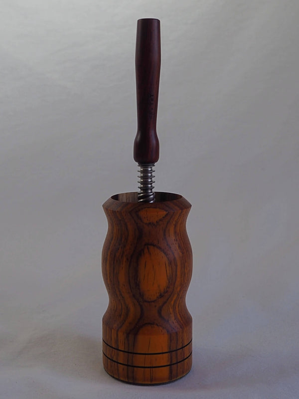 This is Ed's TnT Special Edition WoodScents AromaLog in Cocobolo wood available at Ritual. Shown with the tip attached to a Cocobolo wood stem and attached to the heater.