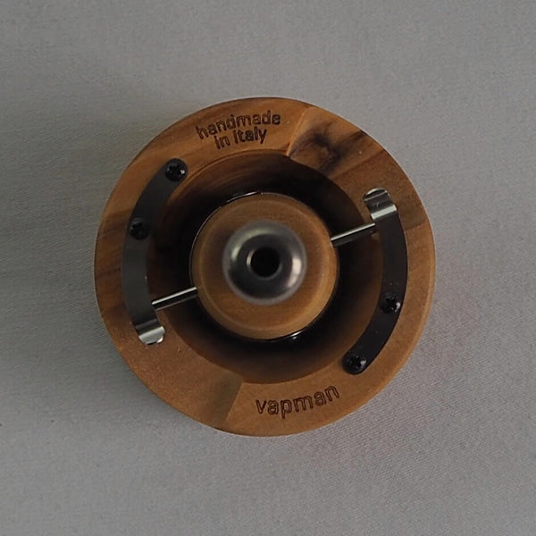 This is the Vapman Pure Set from Vapman available at Ritual. It features a beautiful wooden box, a Vapman Pure with loading funnel, cleaning set, and butane torch. A swiss designed italian made dry herb vaporizer that excels at microdosing and provides excellent flavor.