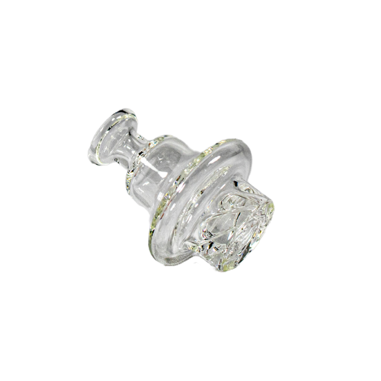 This is the Turbine carb cap from Ritual Glass available at Ritual. It features six swirling air holes for auto-spinning action inside your bucket-style banger. A great dab upgrade for maximum airflow and efficient vaporization.