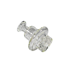 This is the Turbine carb cap from Ritual Glass available at Ritual. It features six swirling air holes for auto-spinning action inside your bucket-style banger. A great dab upgrade for maximum airflow and efficient vaporization.