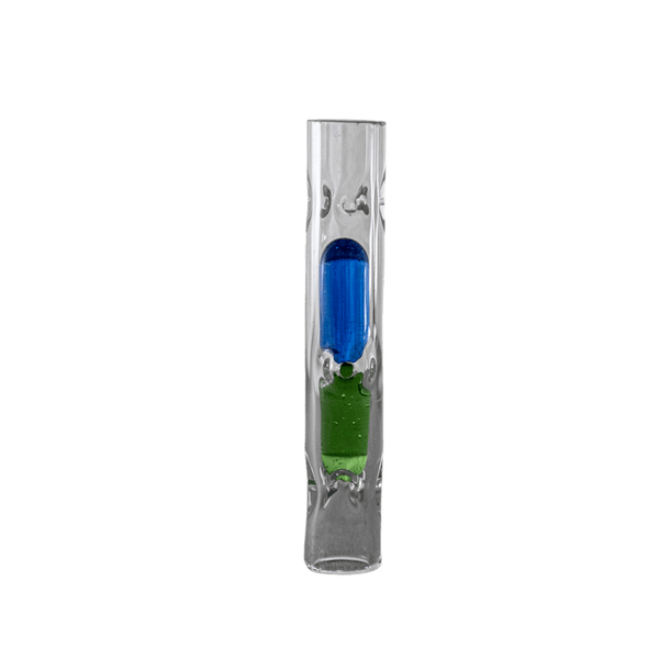 This is a 62mm terp pill stem from HighArtisan available at Ritual. It features two colored terp pills in a glass stem with a carb hole for maximum cooling and pill movement. Compatible with Dynavap tips this glass stem provides great cooling and nice looks.