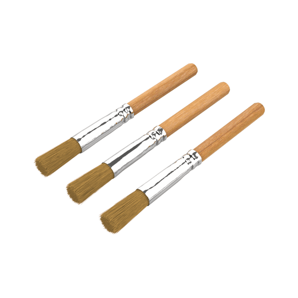 These are three wooden cleaning brushes from Storz & Bickel available at Ritual.