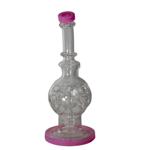 This is the Swiss Cheese Moon water piece from Ritual Glass. Featuring a swiss perc in the body for maximum cooling this is a great everyday piece of glass.