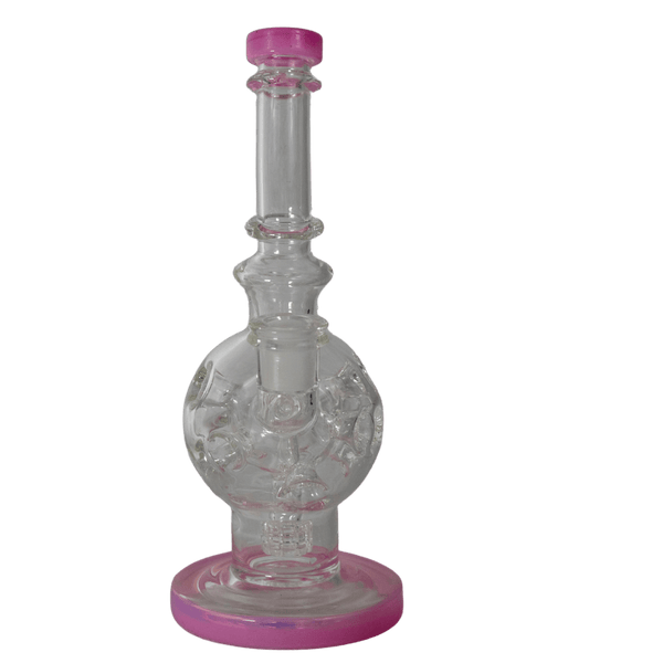 This is the Swiss Cheese Moon water piece from Ritual Glass. Featuring a swiss perc in the body for maximum cooling this is a great everyday piece of glass.