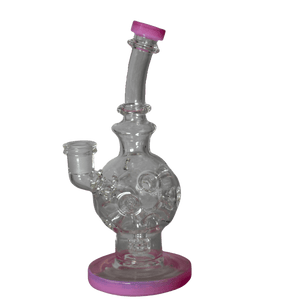 This is the Swiss Cheese Moon water piece from Ritual Glass. Featuring a swiss perc in the body for maximum cooling this is a great everyday piece of glass.