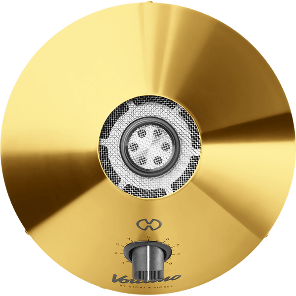 This is the 20th anniversary edition Volcano Classic in Gold from Storz & Bickel available at Ritual. A powerful desktop dry herb vaporizer that includes a built-in fan for effortless bag loading. Temperatures are set with the dial allowing you perfect customization for your perfect vapor session.