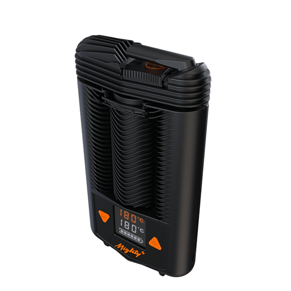 This is the Mighty+ from Storz & Bickel available at Ritual. A convenient portable dry herb vaporizer the Mighty+ features a larger body and battery than the Crafty+ for a longer use time between USB-C charges. Try with dosing caps for easy on-the-go reloading.