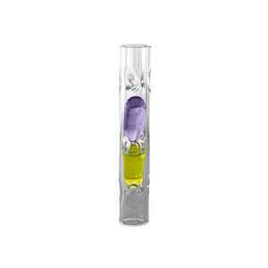 This is a 62mm terp pill stem from HighArtisan available at Ritual. It features two colored terp pills in a glass stem with a carb hole for maximum cooling and pill movement. Compatible with Dynavap tips this glass stem provides great cooling and nice looks.