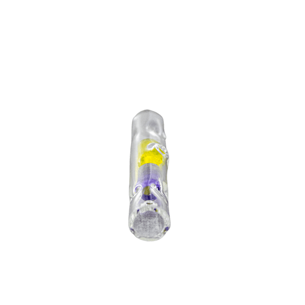 This is a 62mm terp pill stem from HighArtisan available at Ritual. It features two colored terp pills in a glass stem with a carb hole for maximum cooling and pill movement. Compatible with Dynavap tips this glass stem provides great cooling and nice looks.