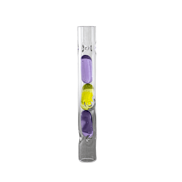 This is a 80mm terp pill stem from HighArtisan available at Ritual. It features three colored terp pills in a glass stem with a carb hole for maximum cooling and pill movement. Compatible with Dynavap tips this glass stem provides great cooling and nice looks.