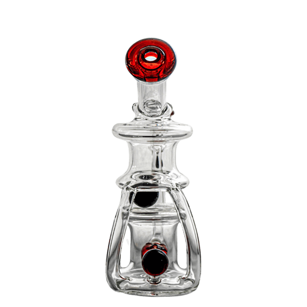 This is Gyroscope #6 from Ras_Glass available at Ritual. A beautiful handmade heady piece of glass featuring a 10mm connection and stunning color details. A must-have for the daily dabber and fine glass collector.