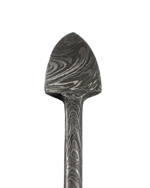 This is the small shovel dab tool from Dabmascus available at Ritual. It features a fully Damascus Steel construction and a convenient scoop for easy dabbing.