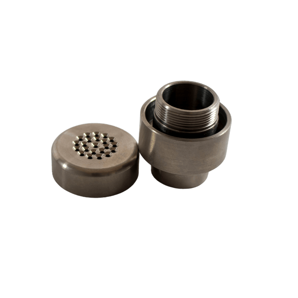 This is the Taroma XL titanium housing from QaromaShop available at Ritual. A powerful XL ball vaporizer compatible with 30mm heater coils. Fill with >650 aroma ruby pearls for instant dry herb extraction.