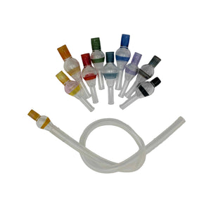 These are the High Airflow (10mm) Dart Whip Mouthpieces by Biting Glass available at Ritual Colorado. These sleek mouthpieces securely fit into your 3/8" inner diameter tubing and provide a refined experience.