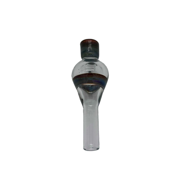 This is the Amber Purple High Ariflow (10mm) Dart Whip Mouthpieces by Biting Glass available at Ritual Colorado. These sleek mouthpieces securely fit into your 3/8" inner diameter tubing and provide a refined experience.