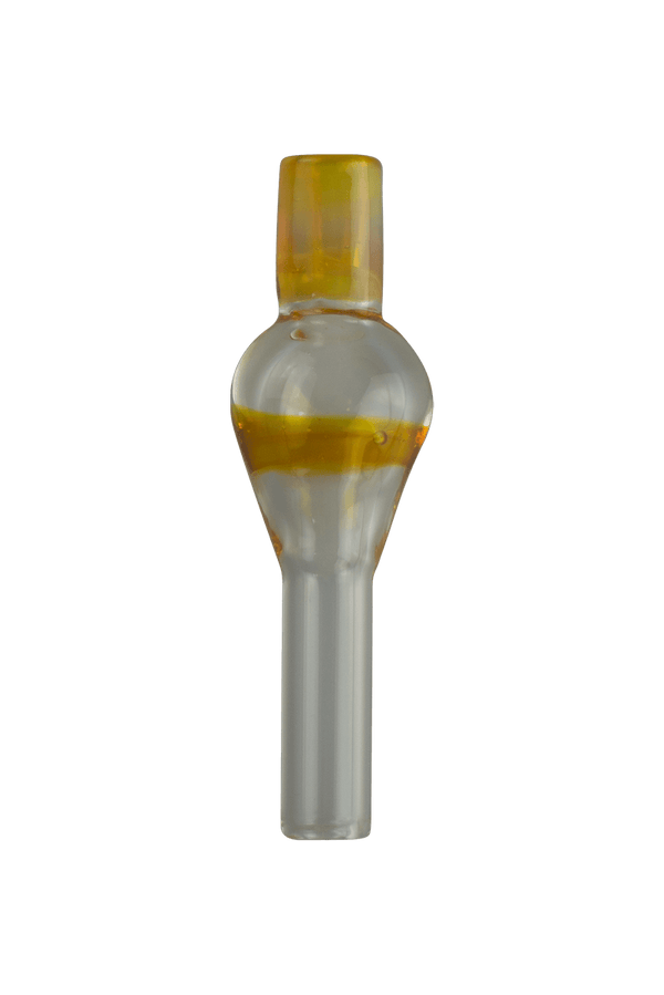 This is the Striking Yellow High Ariflow (10mm) Dart Whip Mouthpieces by Biting Glass available at Ritual Colorado. These sleek mouthpieces securely fit into your 3/8" inner diameter tubing and provide a refined experience.