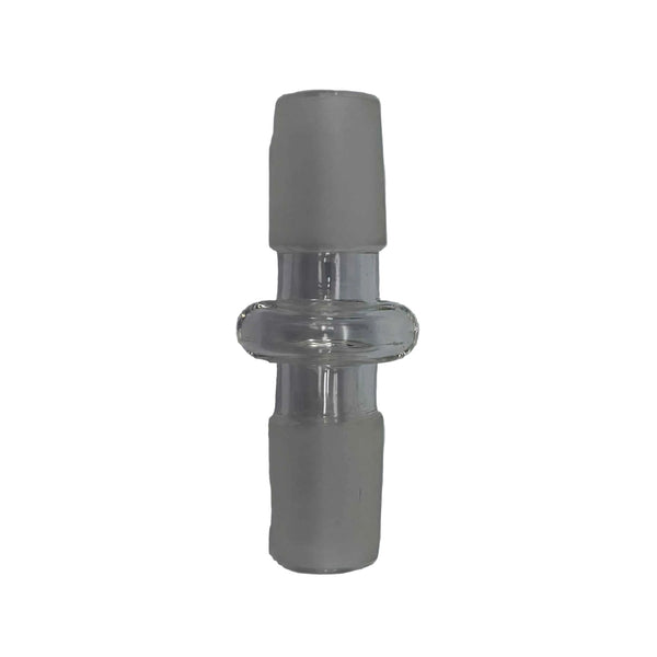 This is a 19mm Male-to-Male Glass Adapter by Ritual Glass available at Ritual Colorado. Featuring two male connections (19mm) these sleek adapters are a convenient way to make your glass compatible.